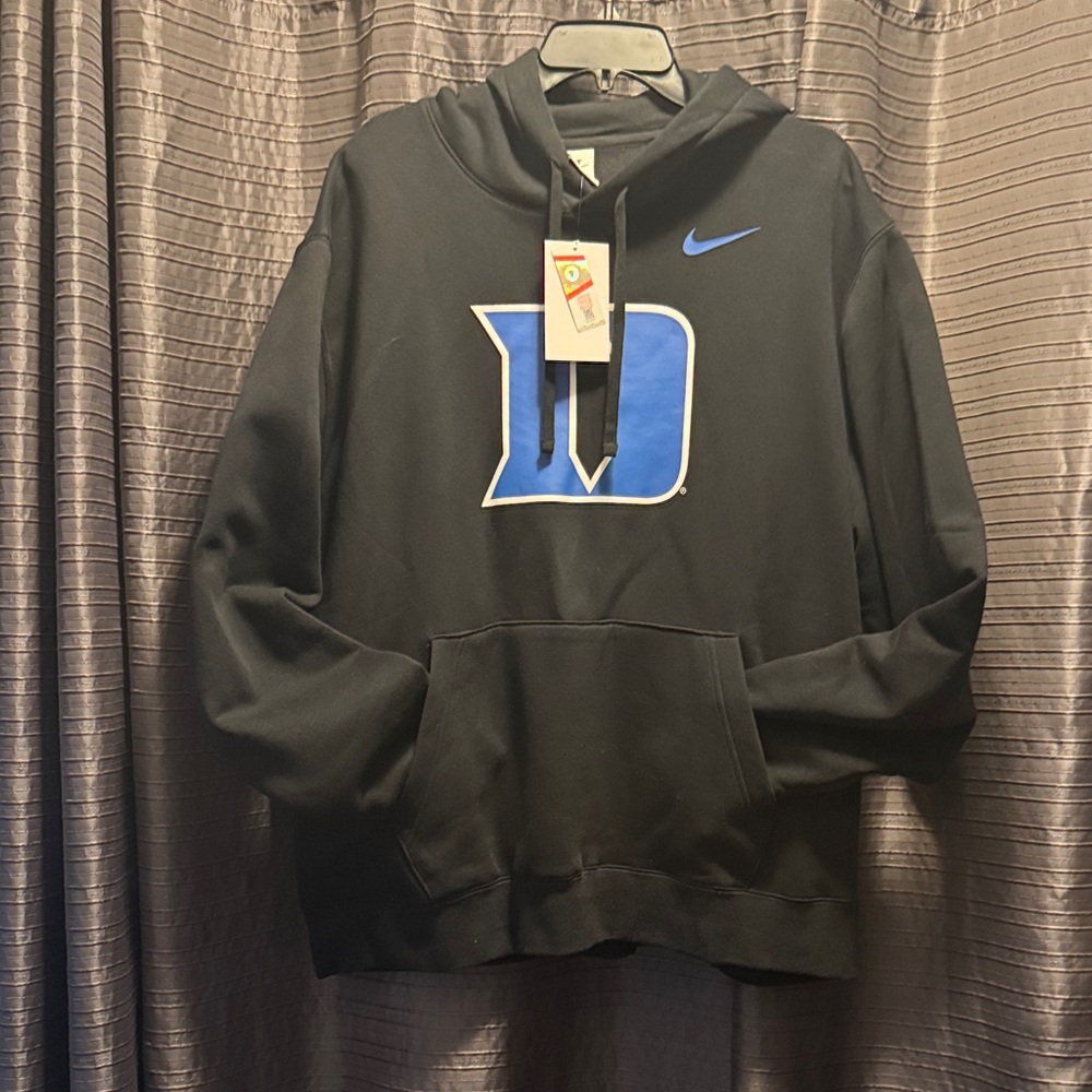Nike Men's Black Hoodie with Duke Blue Devils Logo